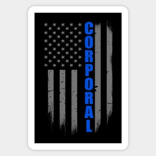 Police Corporal Thin Blue Line Flag Sticker